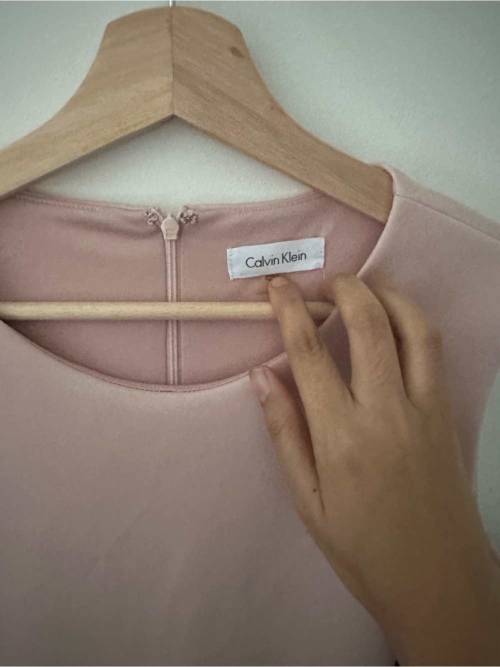 Calvin Klein Colorblock Midi Dress in Blush, Beige and Plum - Picture 3 of 4
